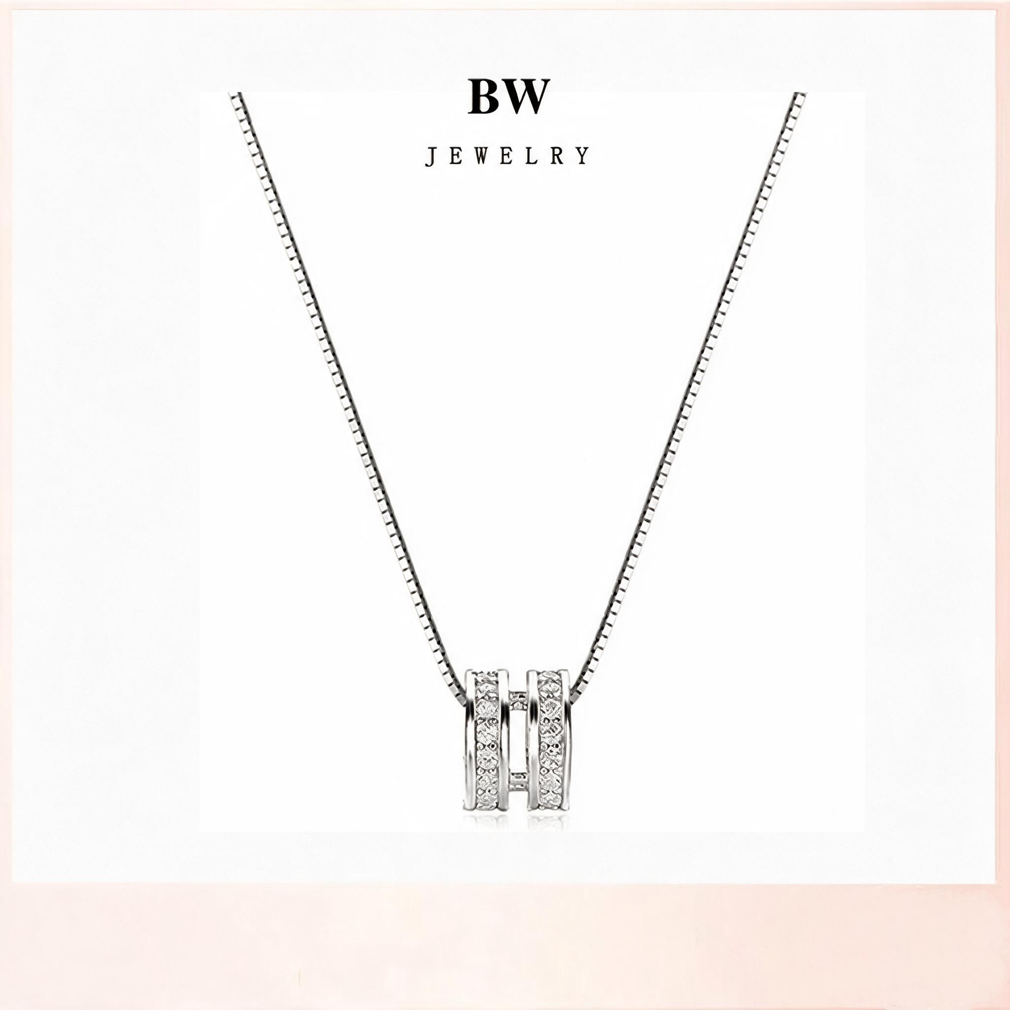 WG Jewelry สร้อยคอแฟชั่น สร้อยคอทองคำขาว สร้อยคอผู้หญิง WG-X