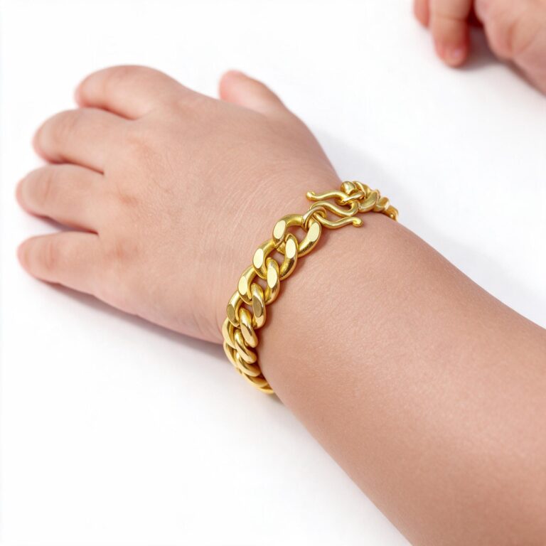 สร้อยข้อมือเด็ก 1 บาท ลายเลส เลือกความยาวได้ มีไซส์เด็กแรกเก
