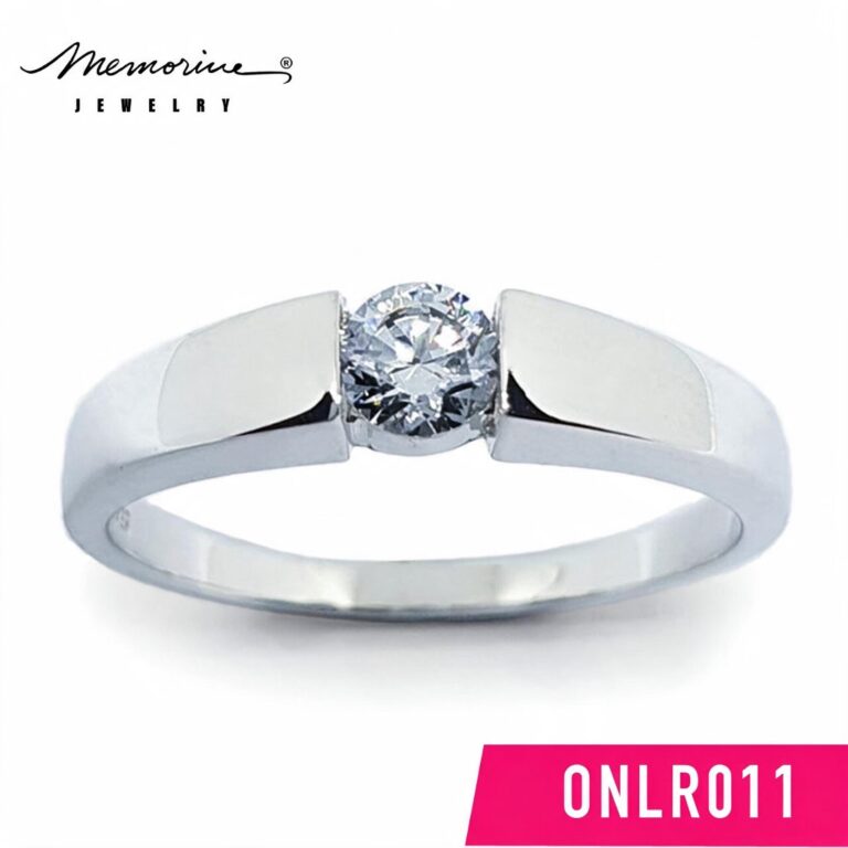 Memorine Jewelry แหวนเงินแท้ 925 ฝังเพชรสวิส (CZ) ONLR011