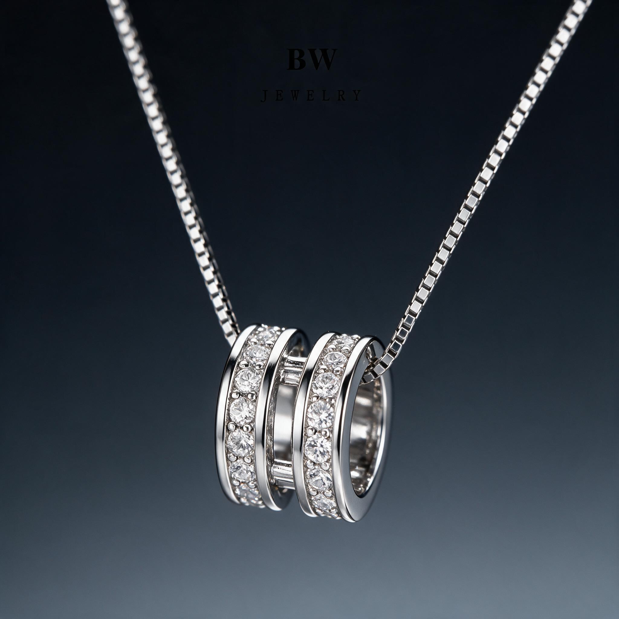 WG Jewelry สร้อยคอแฟชั่น สร้อยคอทองคำขาว สร้อยคอผู้หญิง WG-X - รายละเอียด