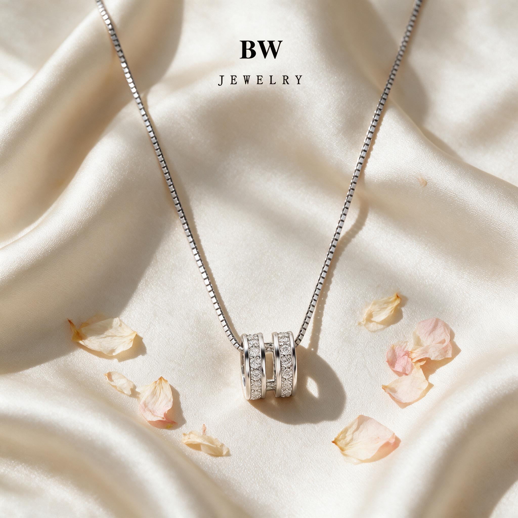 WG Jewelry สร้อยคอแฟชั่น สร้อยคอทองคำขาว สร้อยคอผู้หญิง WG-X - สไตล์ลิ่ง