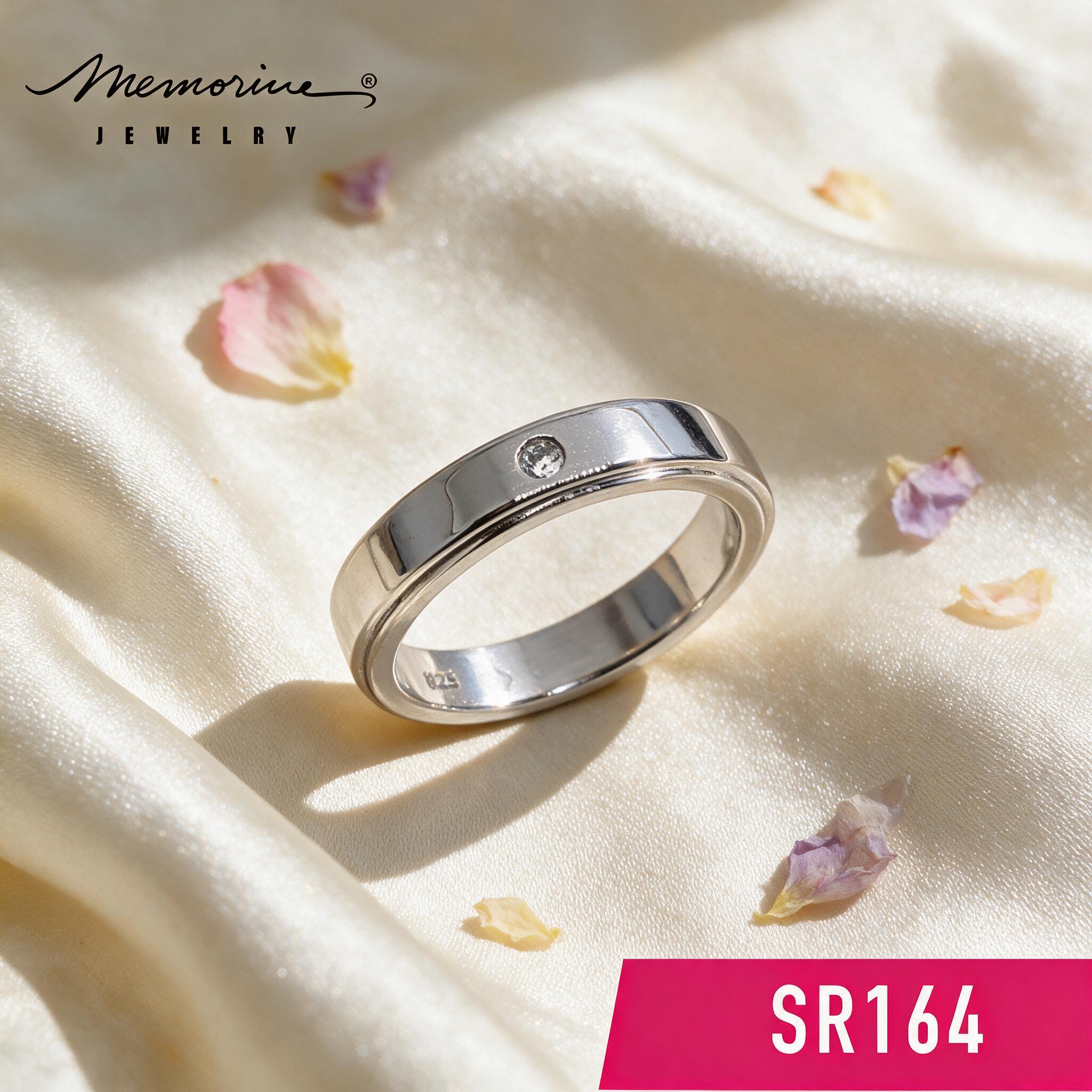Memorine Jewelry แหวนเงินแท้ 925 ฝังเพชรสวิส (CZ) : SR164 - สไตล์ลิ่ง