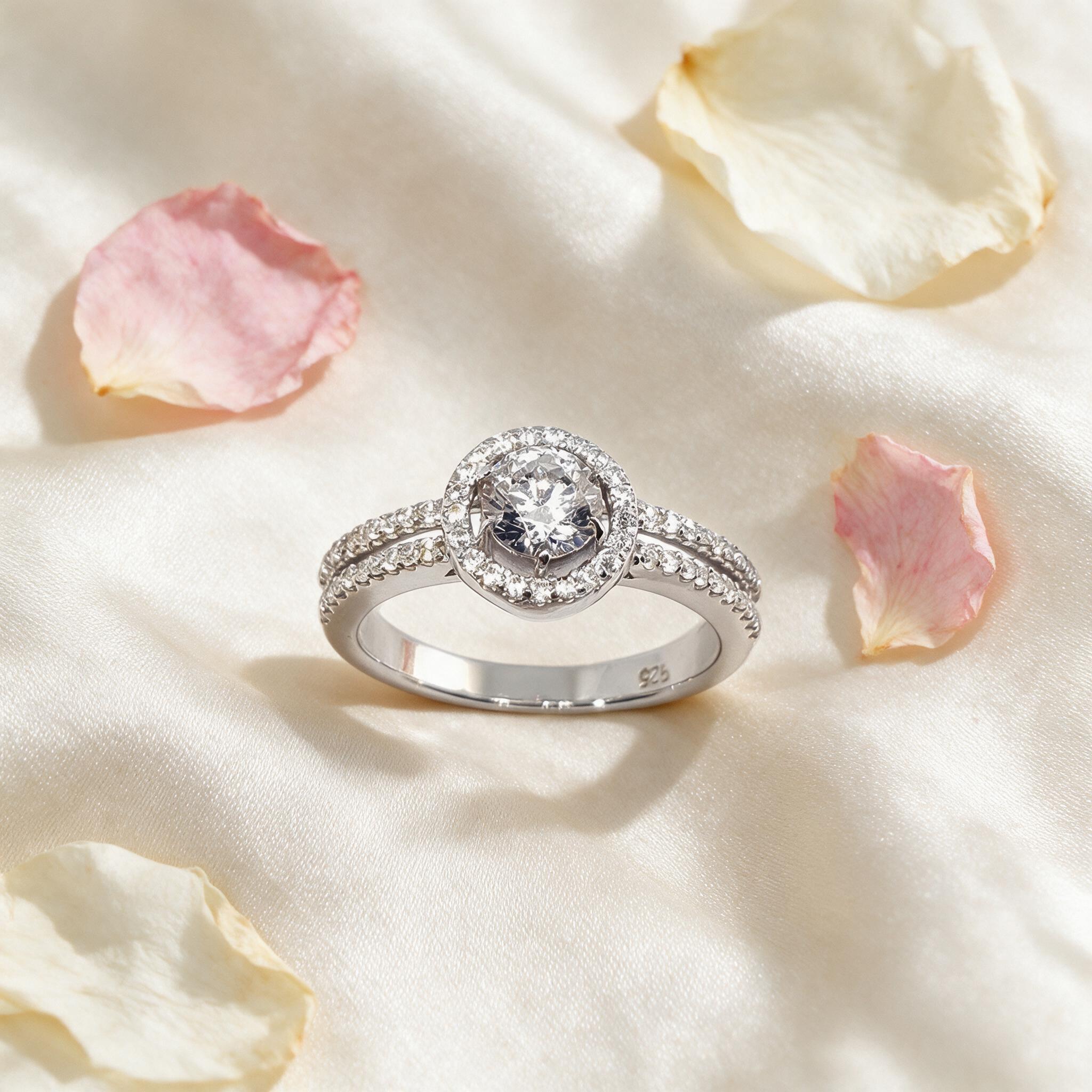 Memorine Jewelry แหวนเงินแท้ 925 ฝังเพชรสวิส (CZ) : ONLR97 - สไตล์ลิ่ง