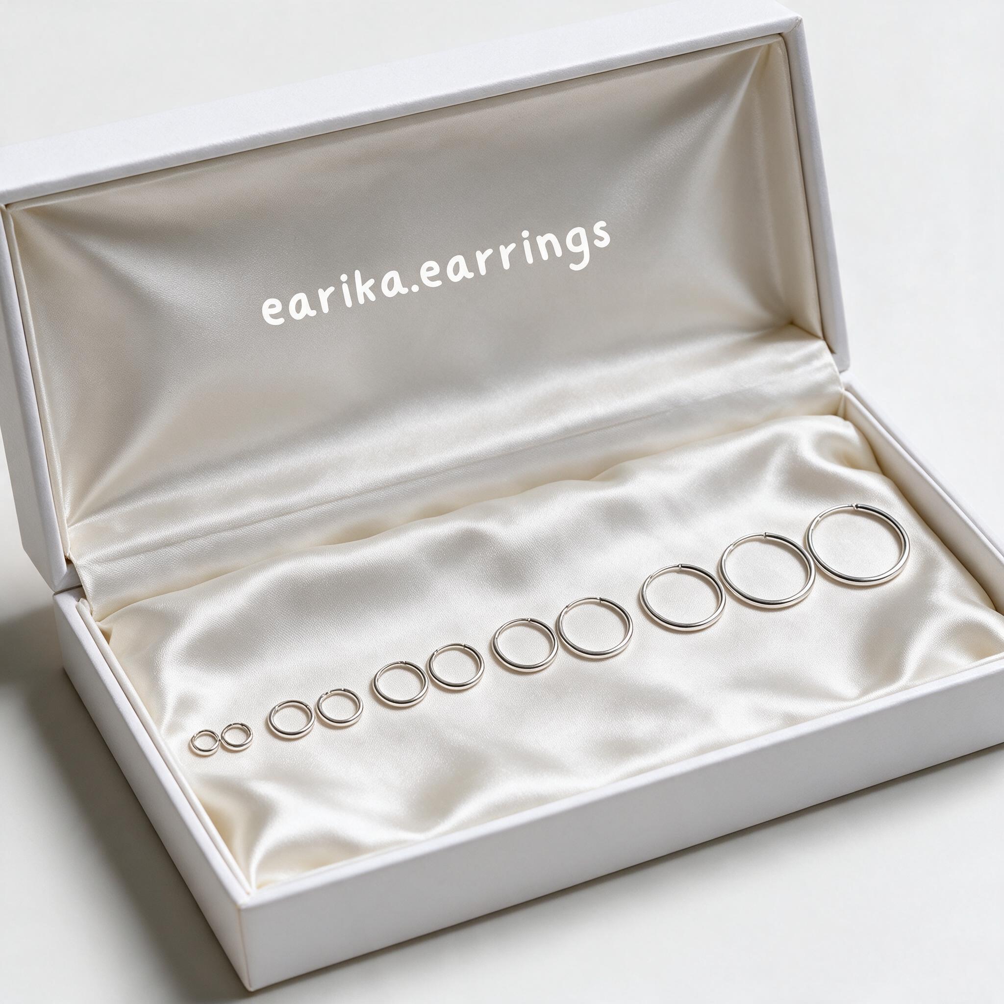 earika.earrings - ต่างหูห่วงเงินแท้ คนแพ้ง่ายใส่ได้ (มี 7 ไซ - กล่องของขวัญ