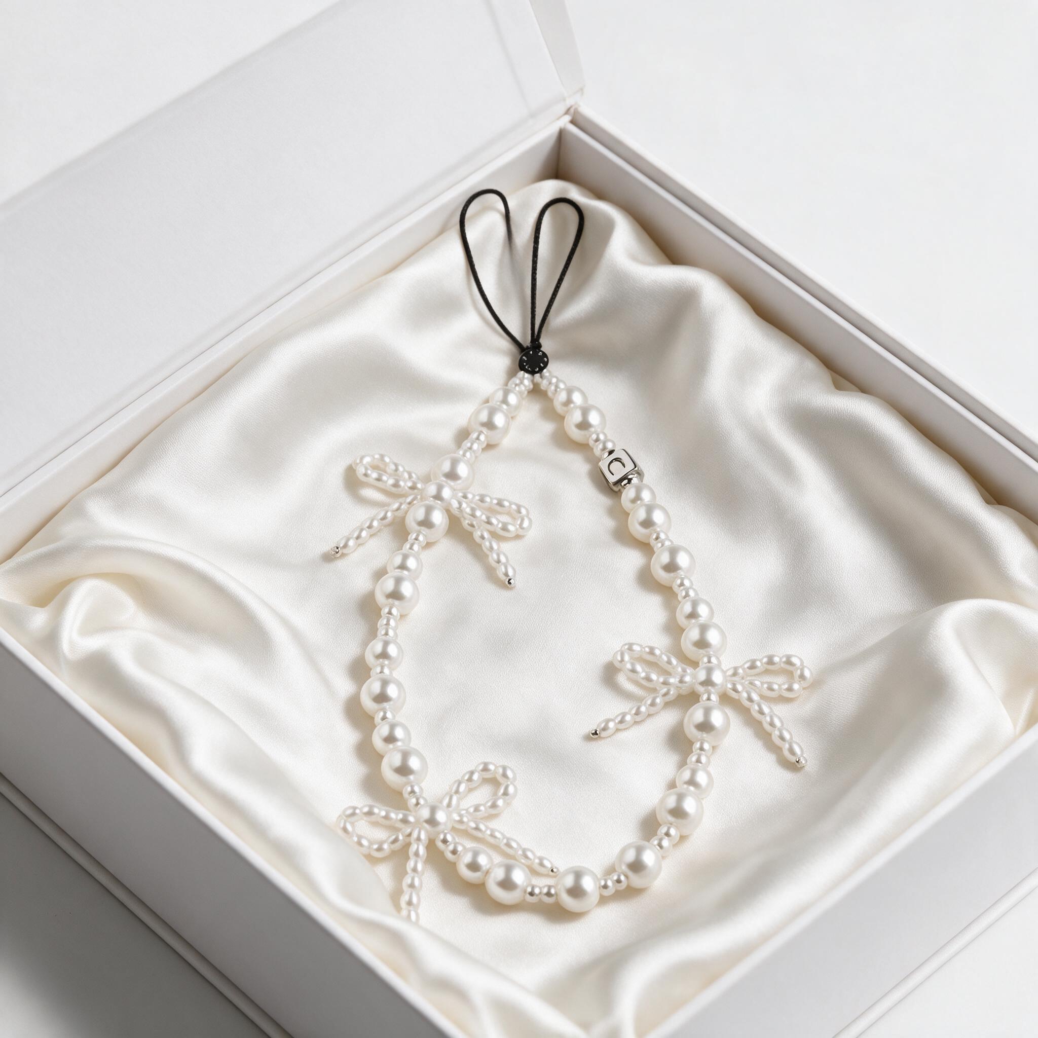 CASETiFY Snowflake Cherry Bow Chain Bead Jewelry Portable Ha - กล่องของขวัญ
