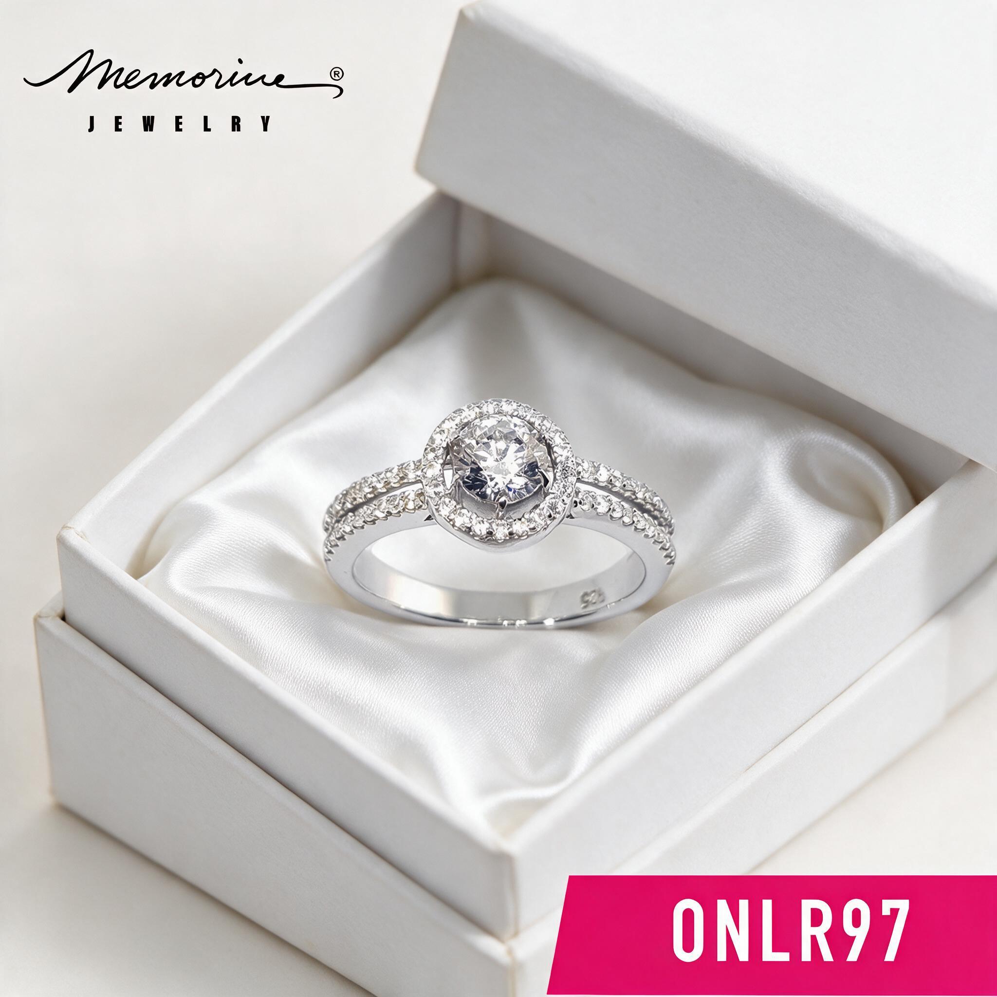 Memorine Jewelry แหวนเงินแท้ 925 ฝังเพชรสวิส (CZ) : ONLR97 - กล่องของขวัญ