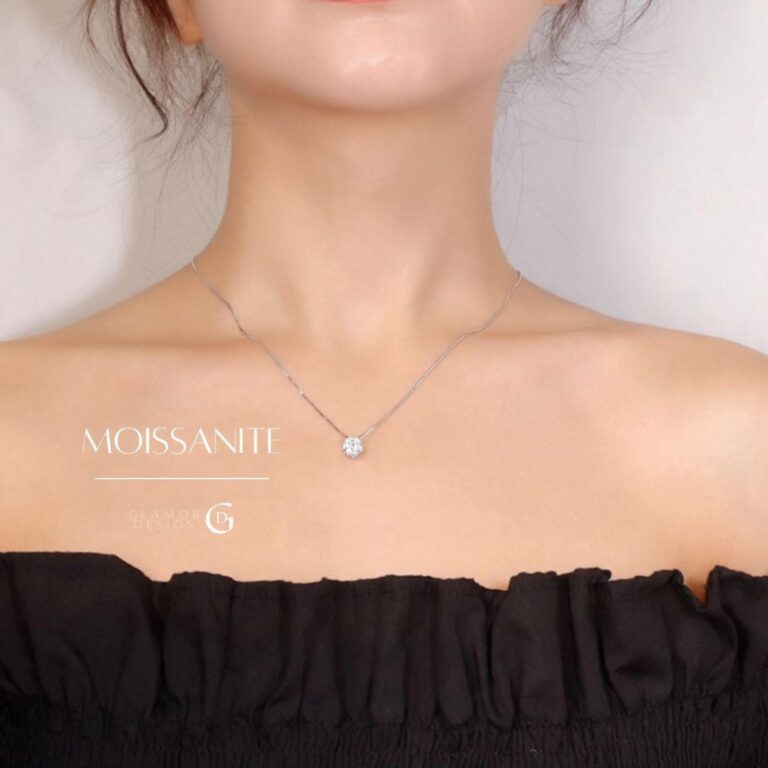 GLAMOR✨สร้อยเพชร Moissanite สร้อยเงินแท้พร้อมจี้ จี้เพชร สร้