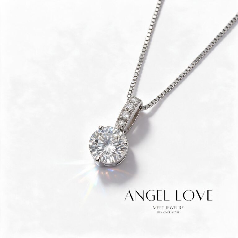 MEET💕สร้อยคอเงิน Angel Love สร้อยคอเงินแท้925 จี้เพชร สไตล์