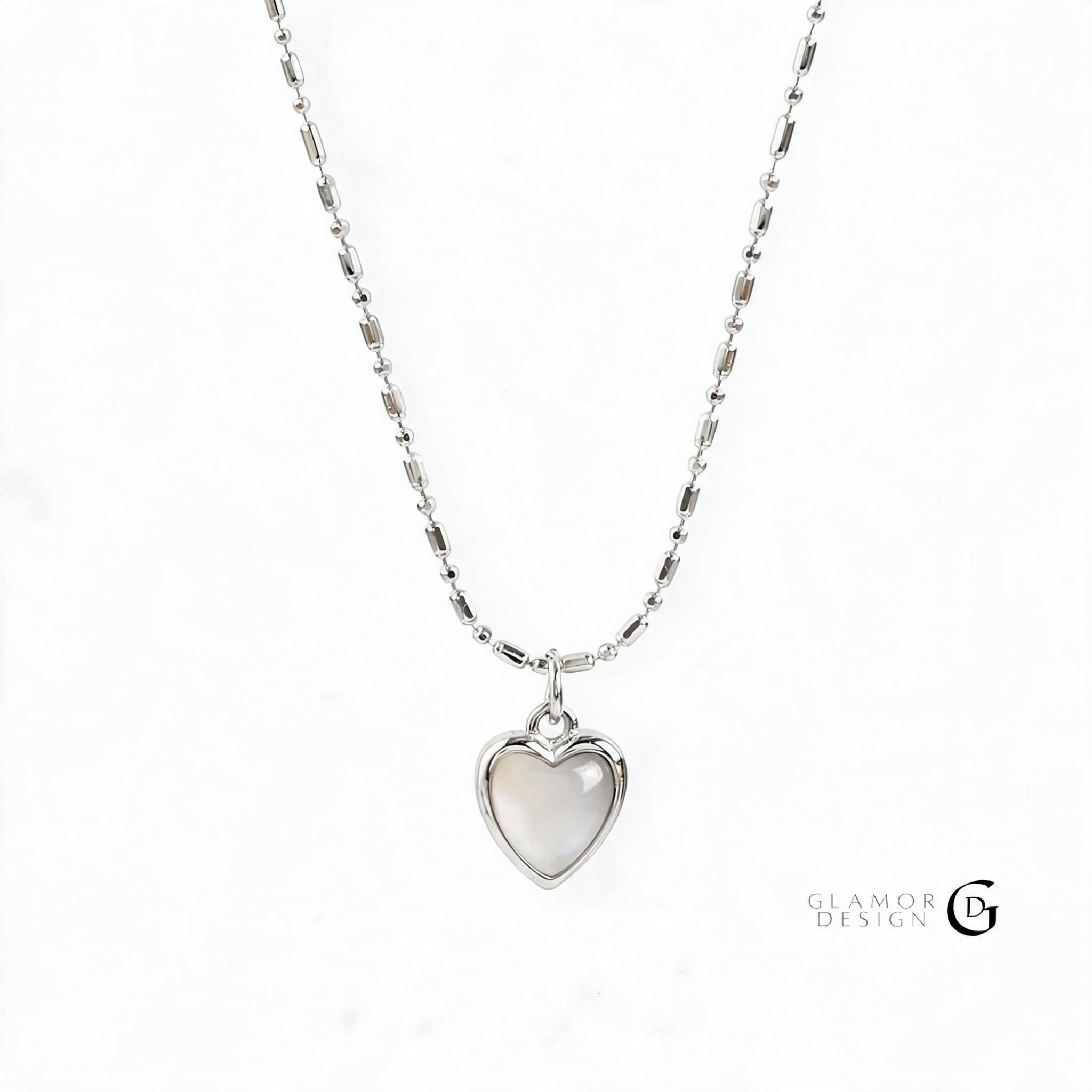GLAMOR✨สร้อยหัวใจ Shell Heart สร้อยพร้อมจี้ สร้อยเงินแท้ จี้