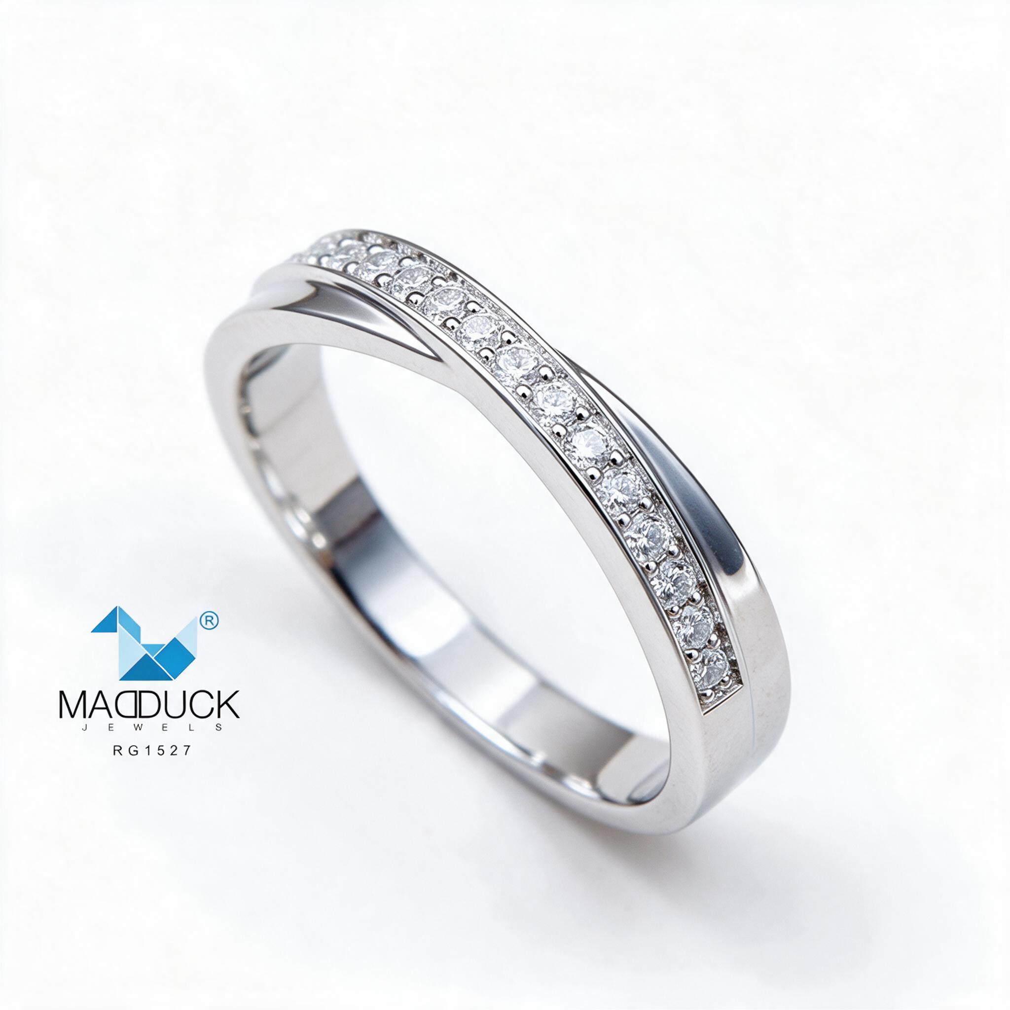 Madduckjewels RG1527 เงินแท้ 925 CZ / โมอิส (Moissanite) / เ