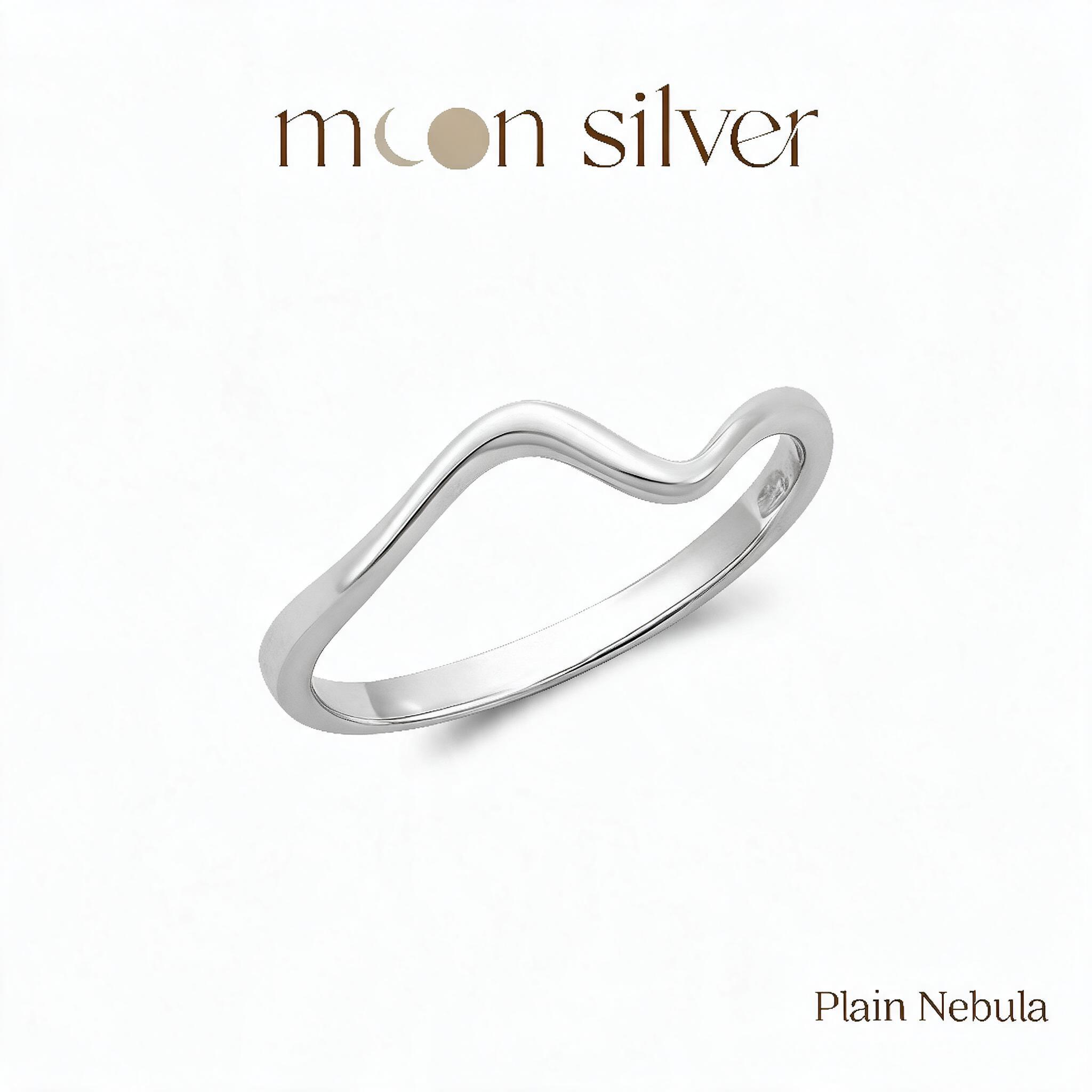 Moonsilver แหวนเงิน รุ่น Plain Nebula แหวนเงินแท้925 แหวนมิน