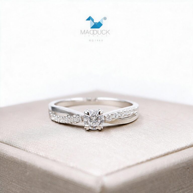 Madduckjewels RG1449 แหวนเงินแท้ 925 CZ / โมอิส (Moissanite)