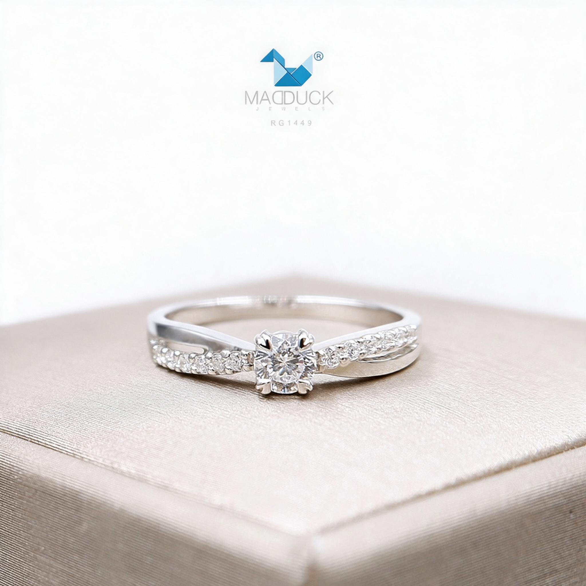 Madduckjewels RG1449 แหวนเงินแท้ 925 CZ / โมอิส (Moissanite)
