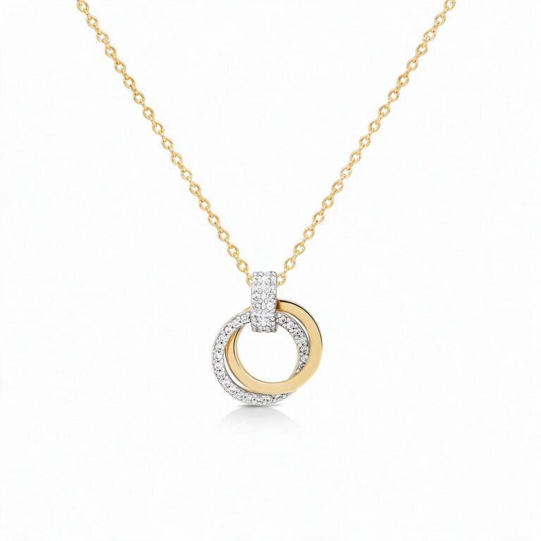Jewellista สร้อยคอพร้อมจี้ Dianaเงินแท้ ประดับพลอย CZ