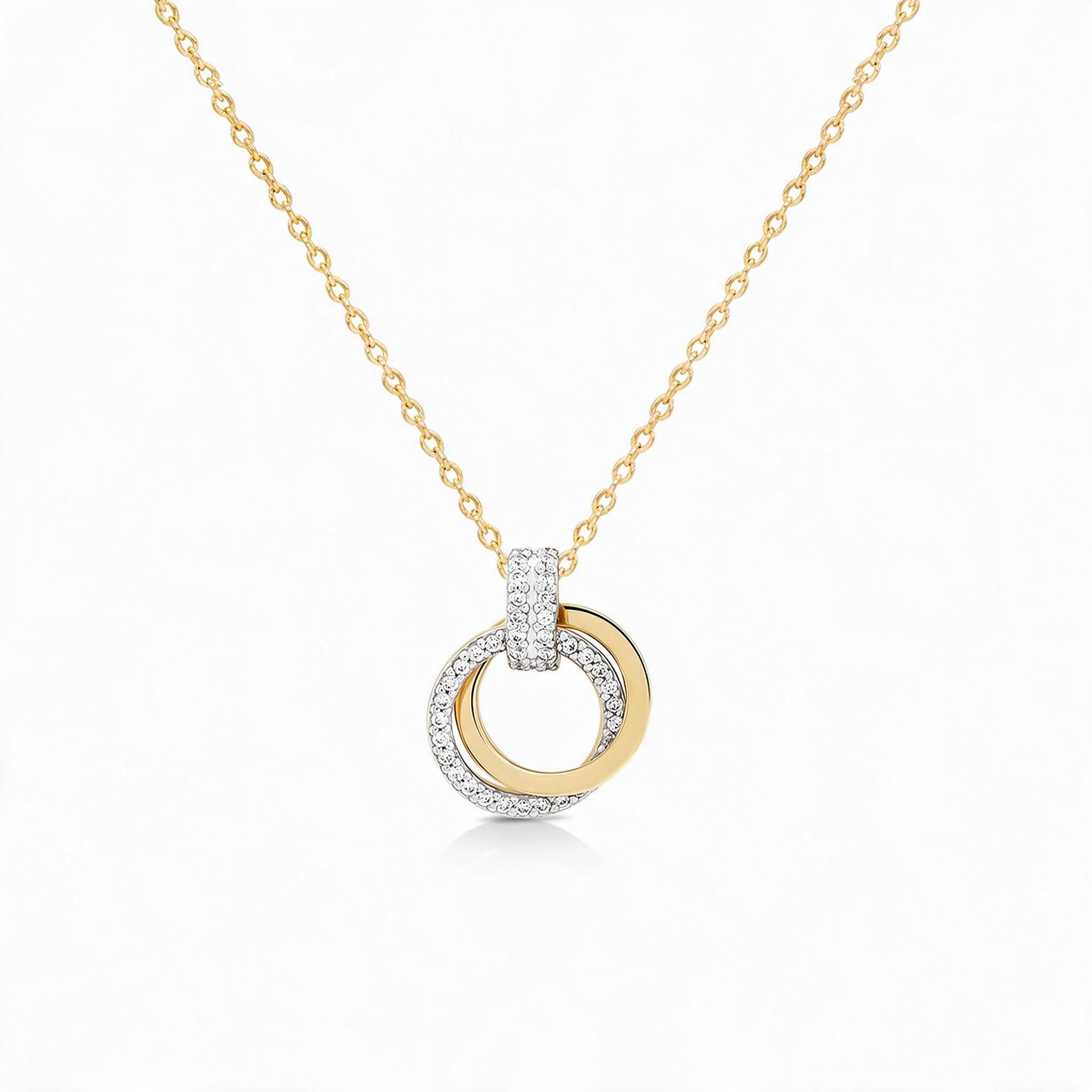 Jewellista สร้อยคอพร้อมจี้ Dianaเงินแท้ ประดับพลอย CZ