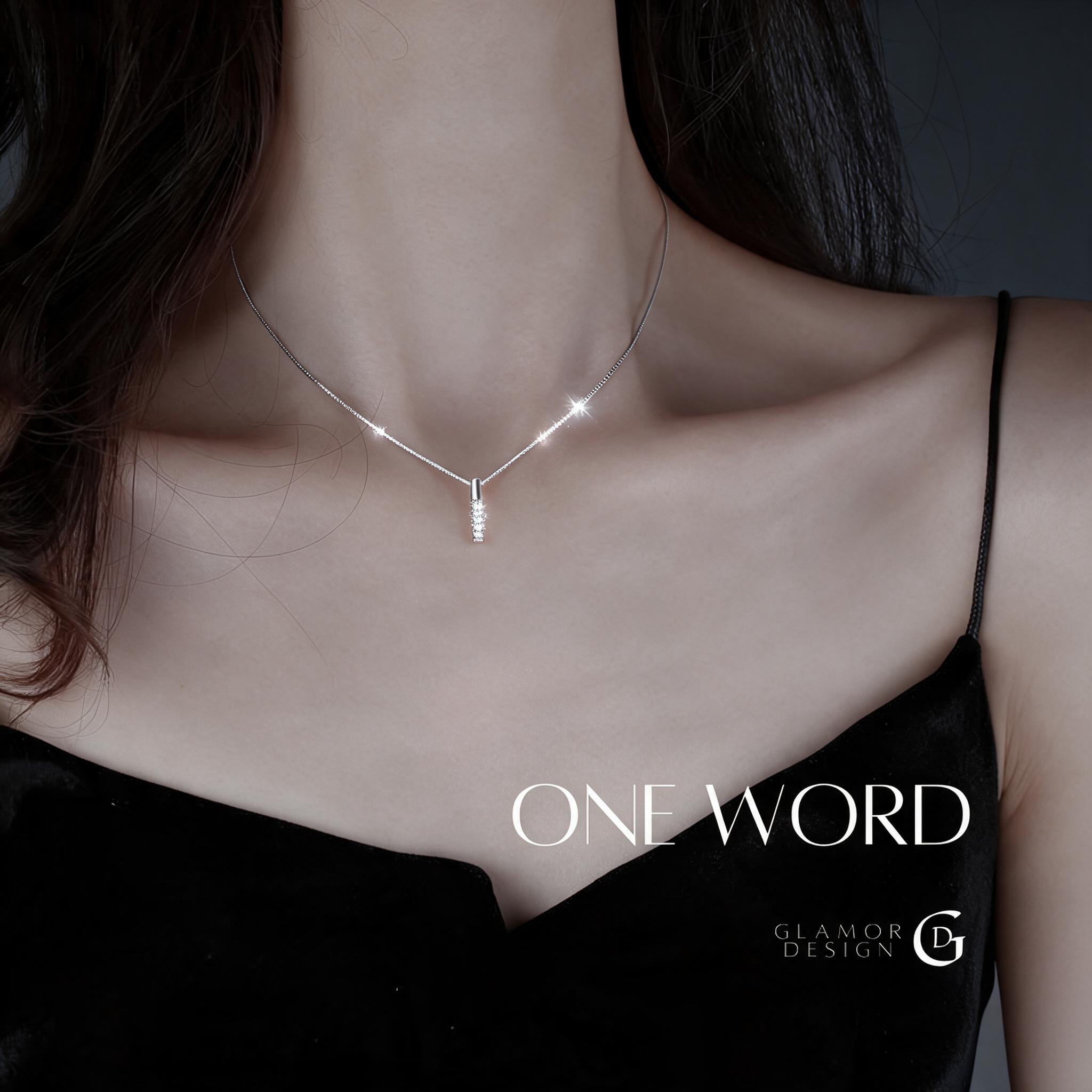 GLAMOR✨แทนคำมั่น ONE WORD สร้อยคอตัวอักษร สร้อยคอเงินแท้ สร้ - รายละเอียด