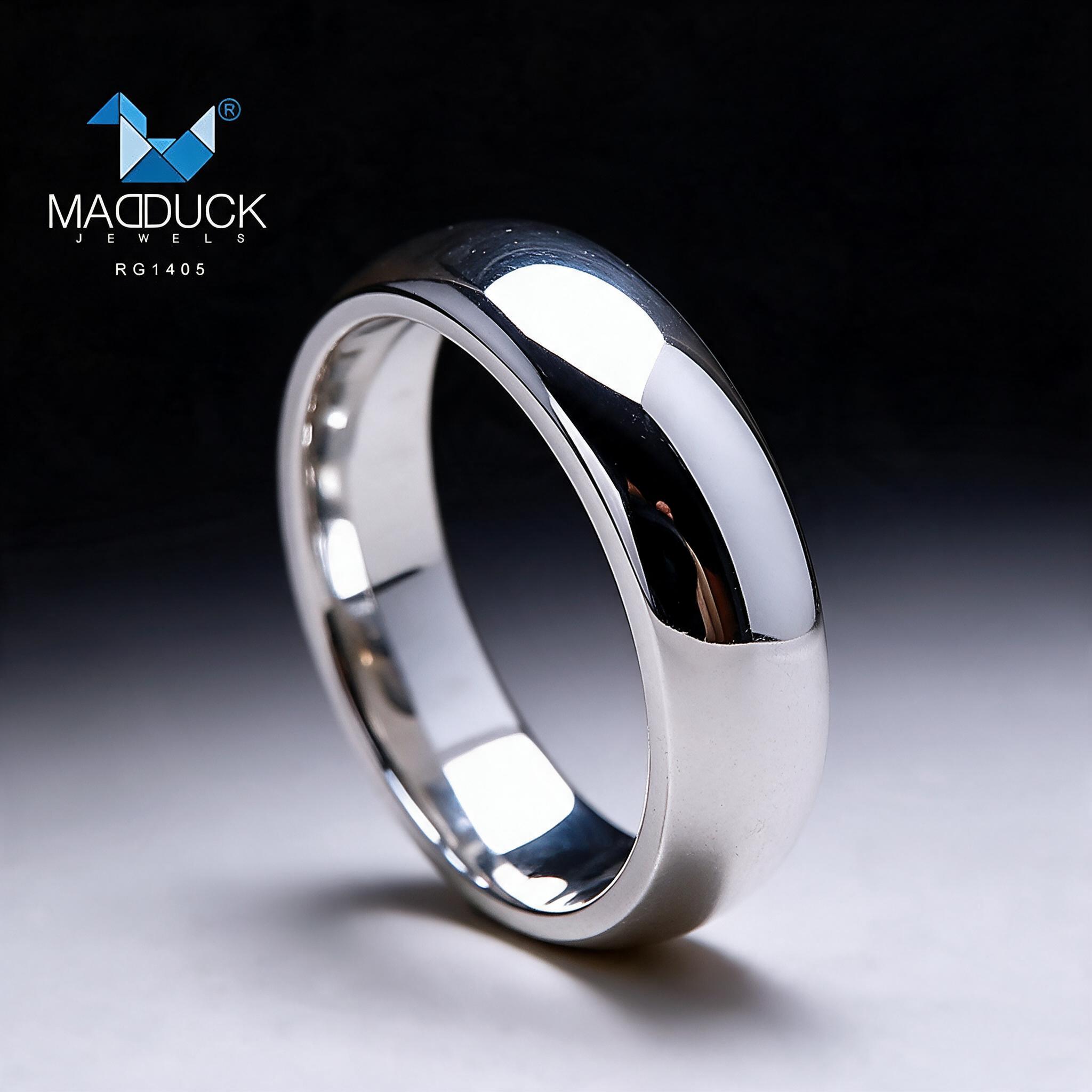 Madduckjewels RG1405 แหวนเงินแท้ 925 ชุบโรเดียม แหวนกว้าง 5m - รายละเอียด