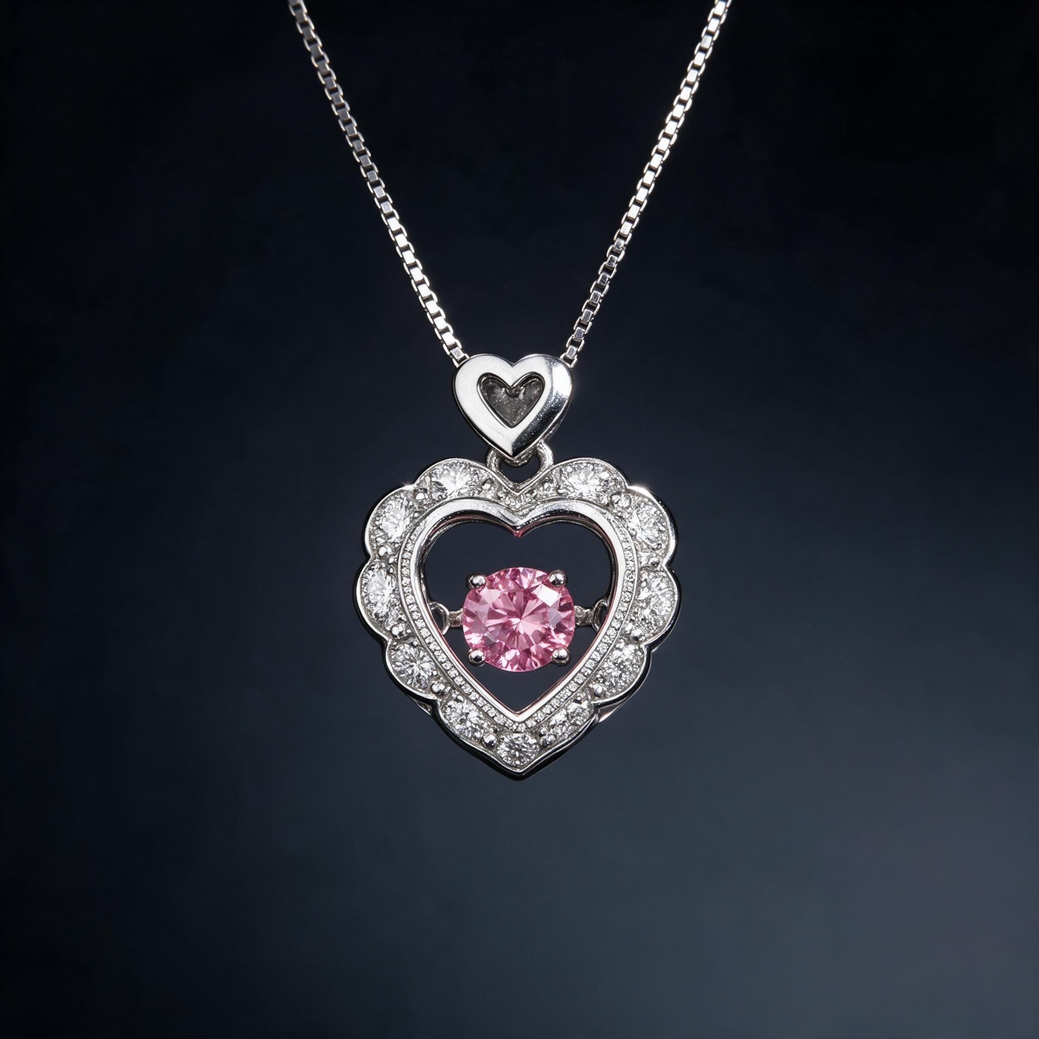 ESCOBAL สร้อยคอเงินแท้ Pink Diamond สร้อยเงิน สร้อยเงินแท้ ส - รายละเอียด