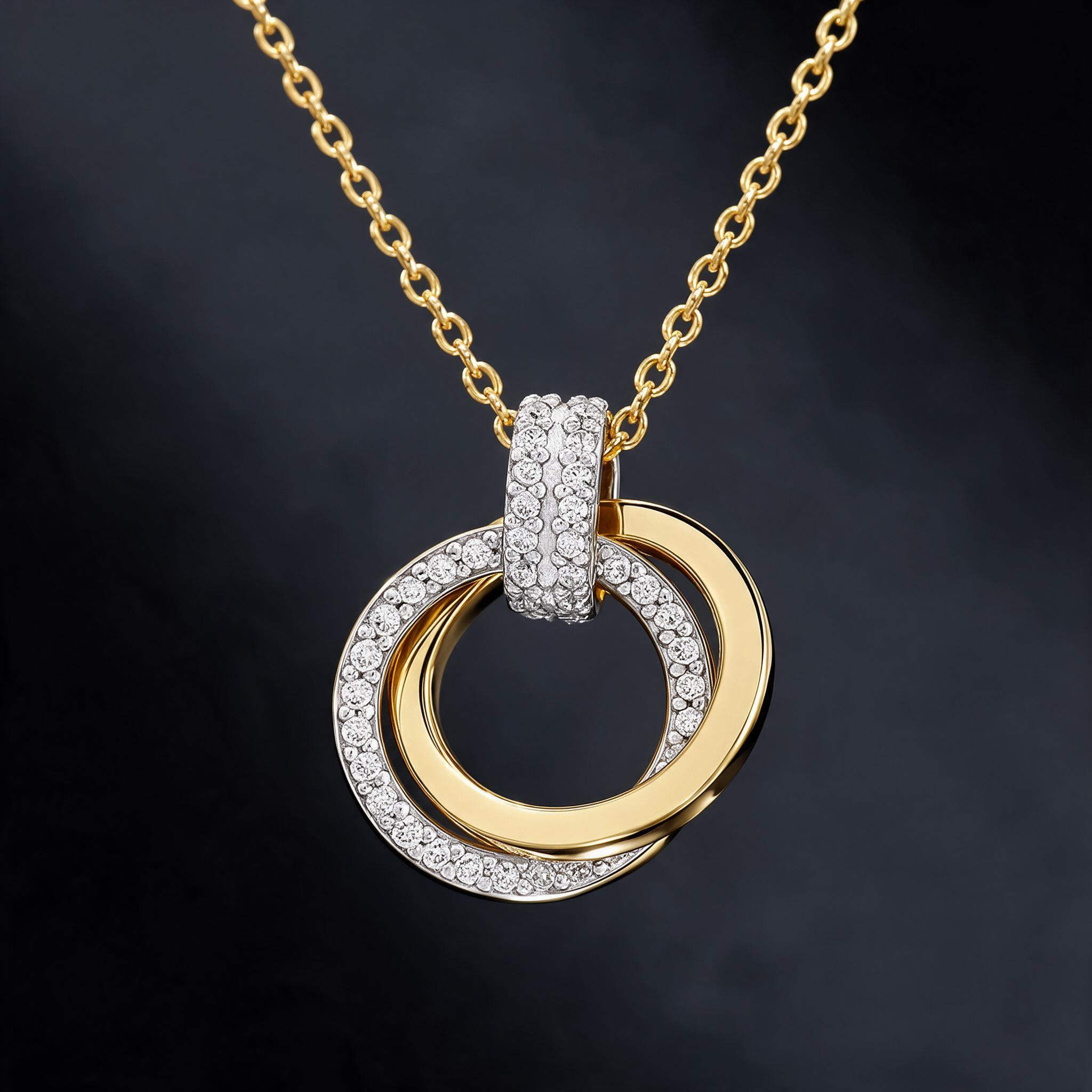 Jewellista สร้อยคอพร้อมจี้ Dianaเงินแท้ ประดับพลอย CZ - รายละเอียด