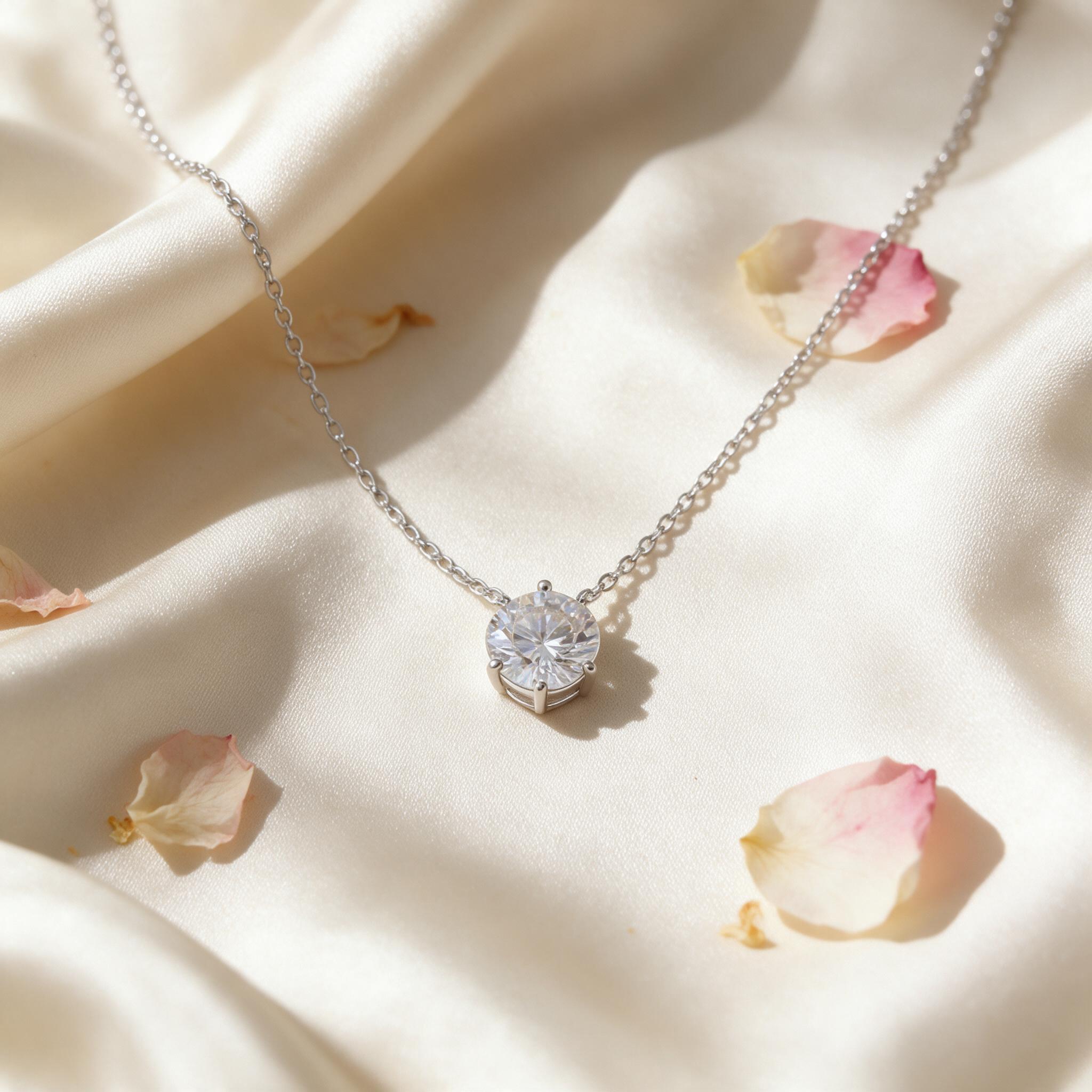 GLAMOR✨สร้อยเพชร Moissanite สร้อยเงินแท้พร้อมจี้ จี้เพชร สร้ - สไตล์ลิ่ง