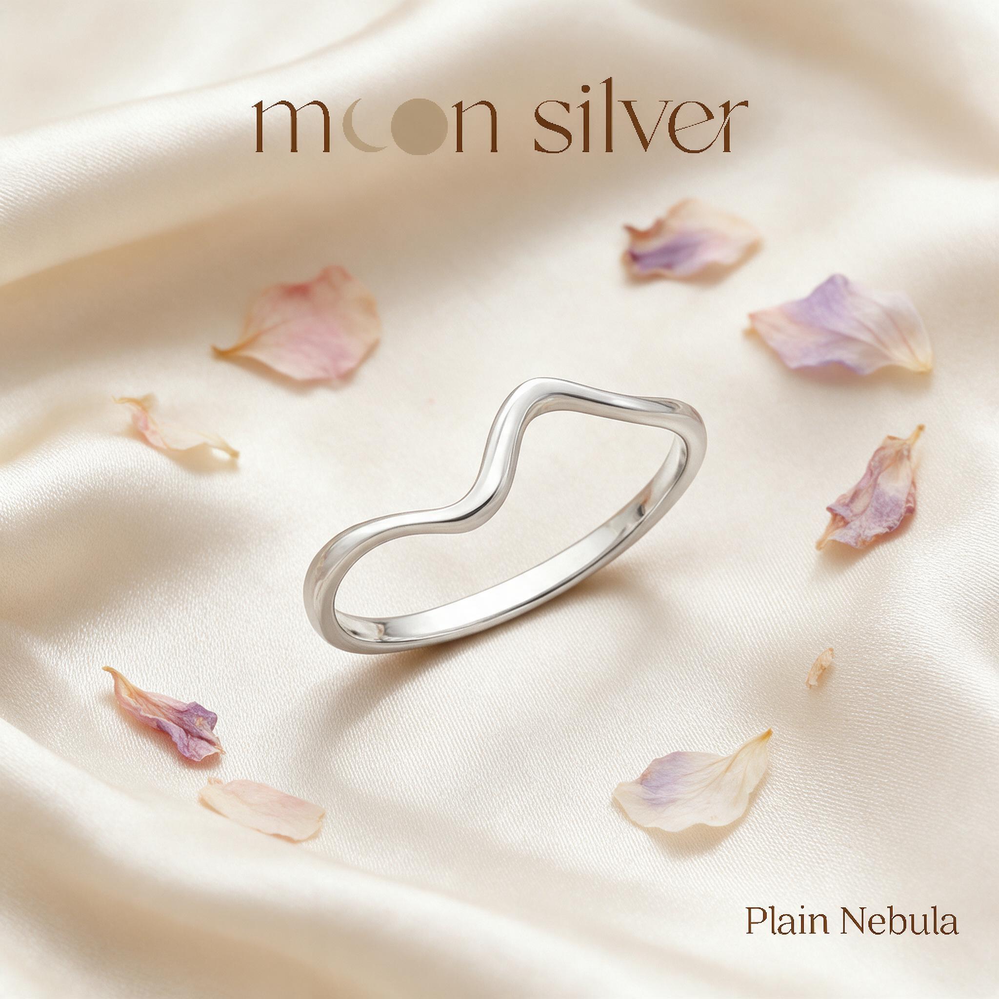 Moonsilver แหวนเงิน รุ่น Plain Nebula แหวนเงินแท้925 แหวนมิน - สไตล์ลิ่ง