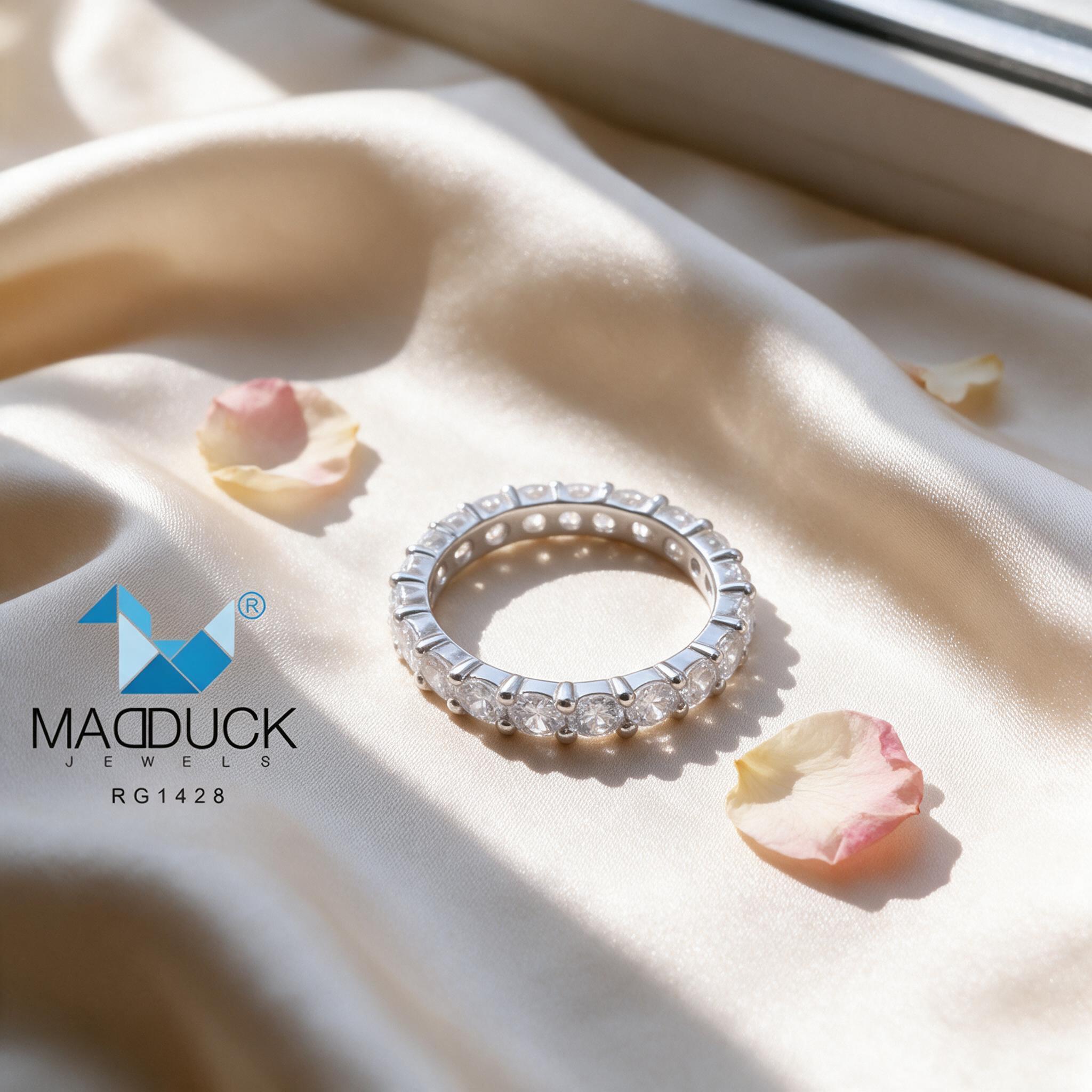 Madduckjewels RG1428 แหวนเงินแท้ 925 CZ / โมอิส (Moissanite) - สไตล์ลิ่ง