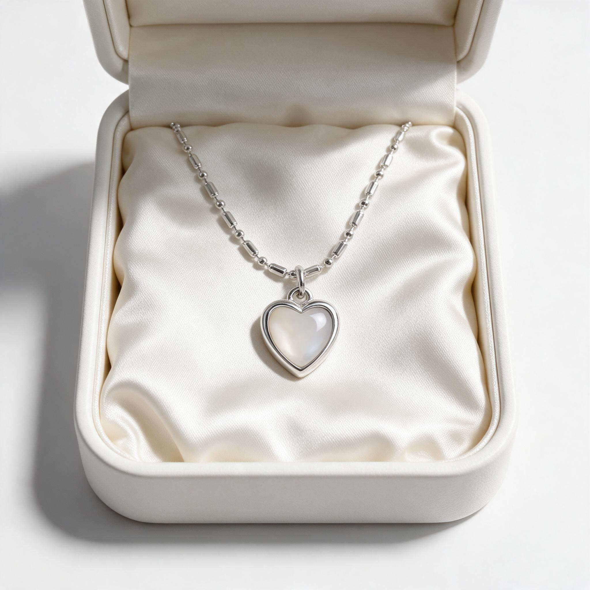 GLAMOR✨สร้อยหัวใจ Shell Heart สร้อยพร้อมจี้ สร้อยเงินแท้ จี้ - กล่องของขวัญ