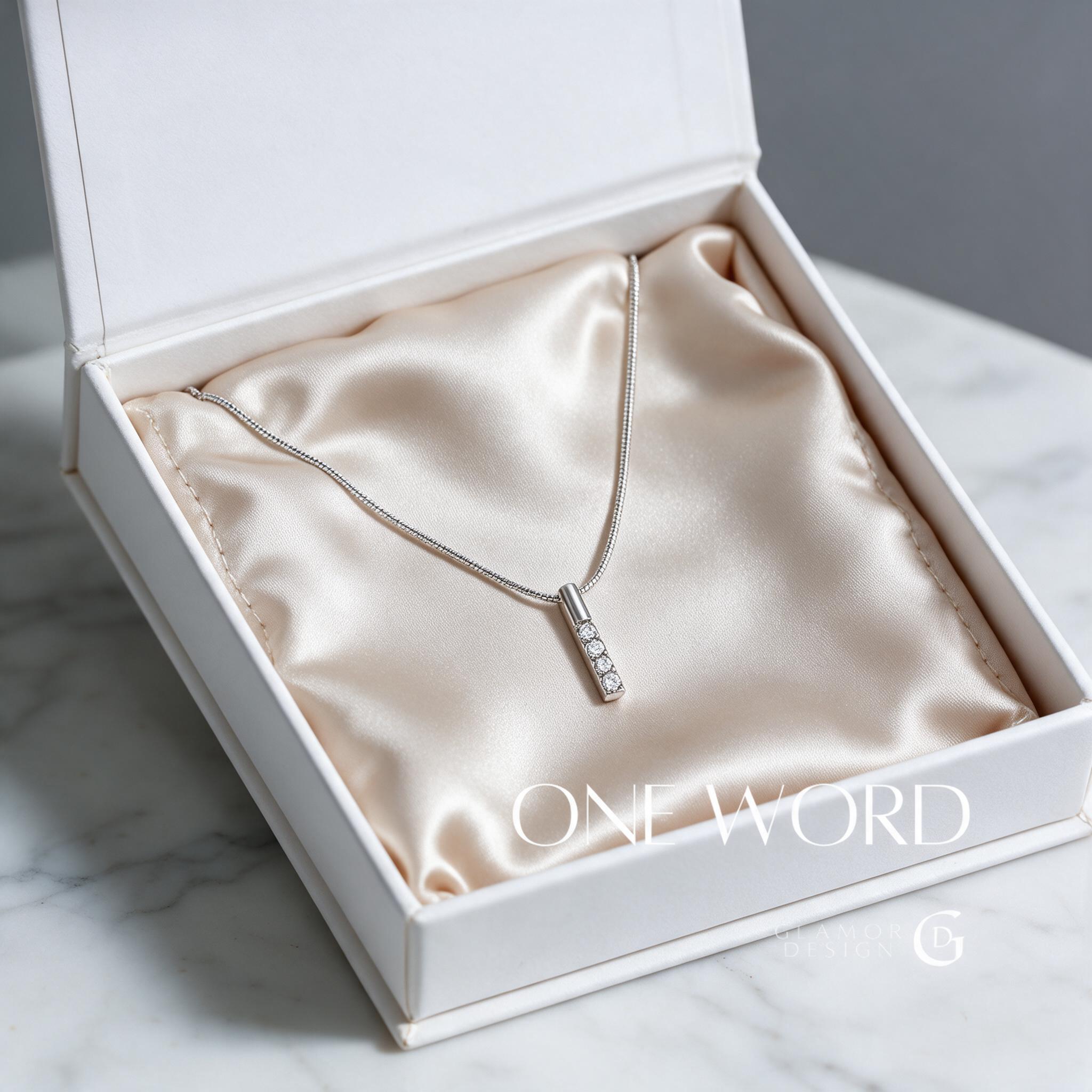 GLAMOR✨แทนคำมั่น ONE WORD สร้อยคอตัวอักษร สร้อยคอเงินแท้ สร้ - กล่องของขวัญ