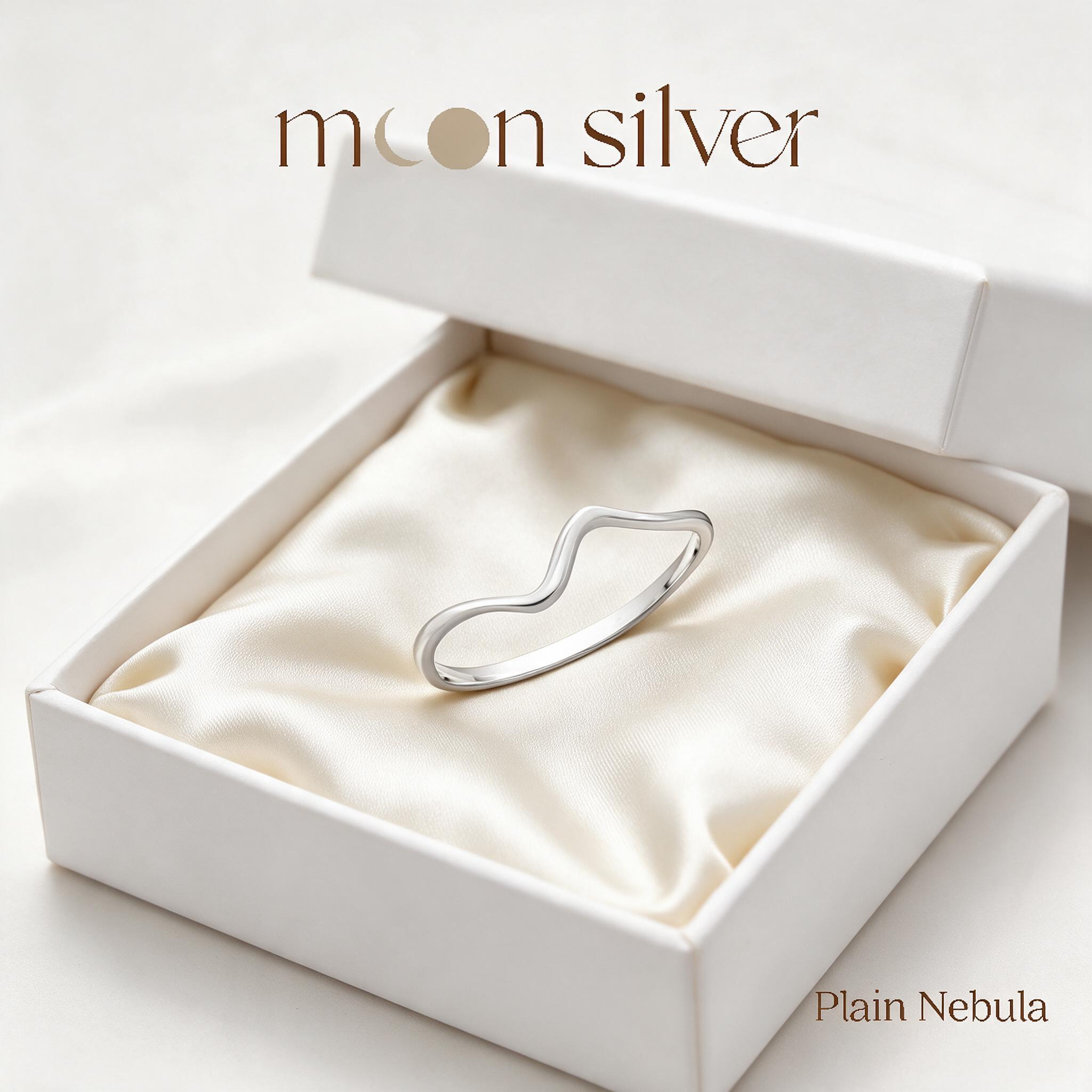 Moonsilver แหวนเงิน รุ่น Plain Nebula แหวนเงินแท้925 แหวนมิน - กล่องของขวัญ