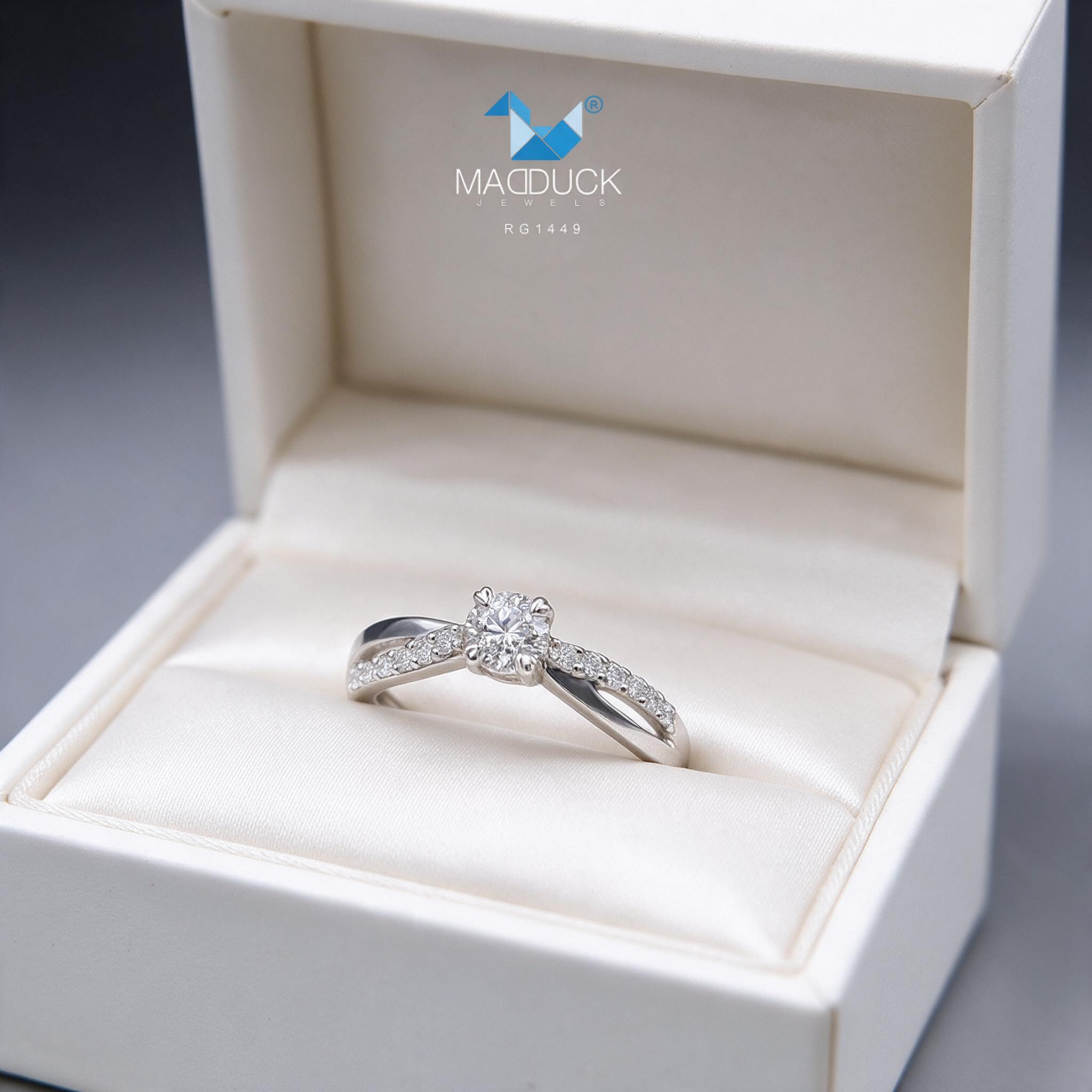 Madduckjewels RG1449 แหวนเงินแท้ 925 CZ / โมอิส (Moissanite) - กล่องของขวัญ